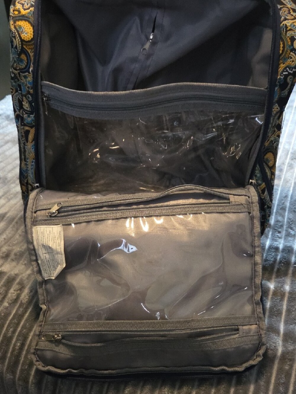 Stephane Verdino Navy & Gold Paisley Rolling Tote - Picture 7 of 10